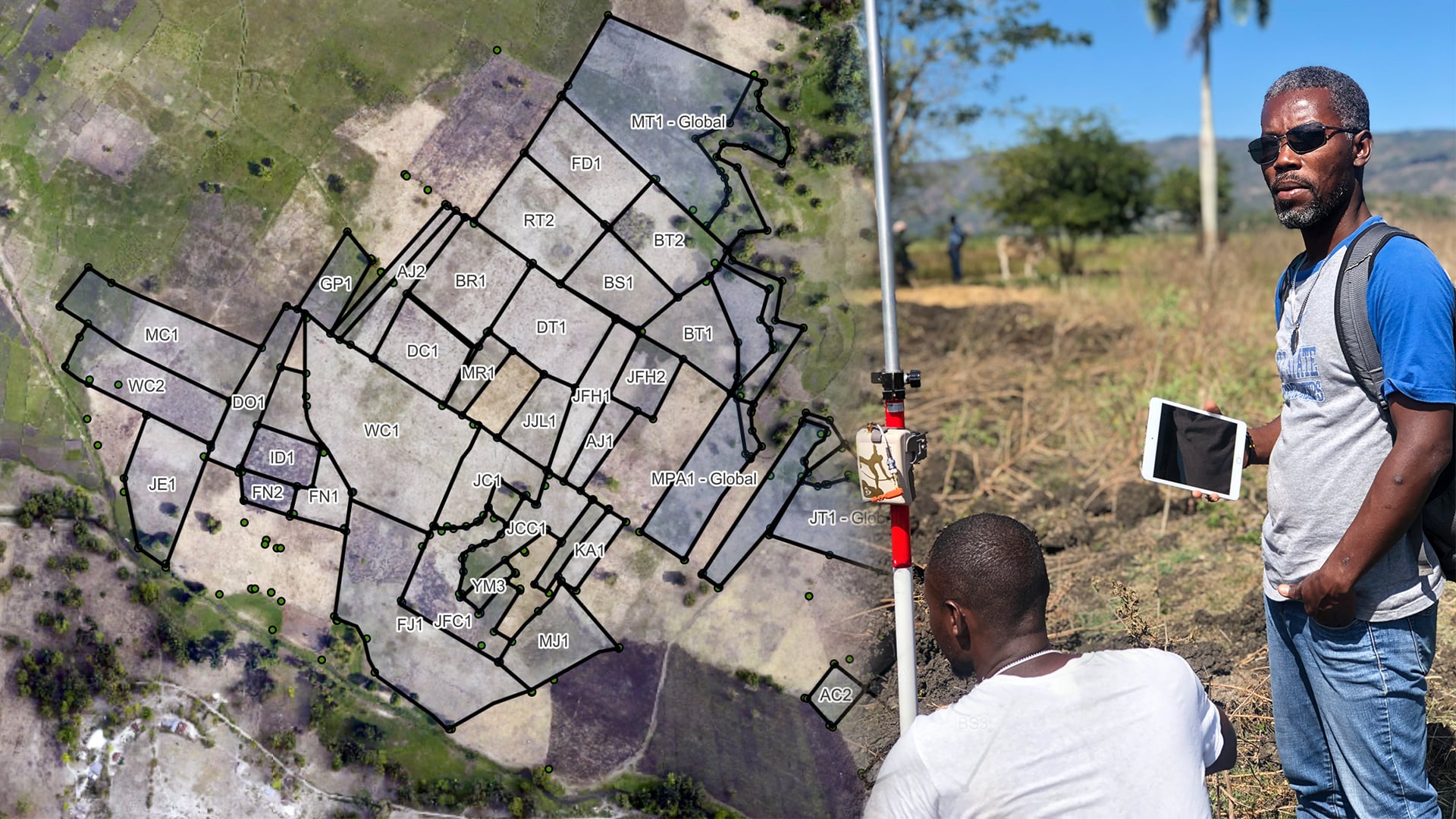 Agricultural land boundaries mapped with an Arrow Gold GNSS receiver and ArcGIS