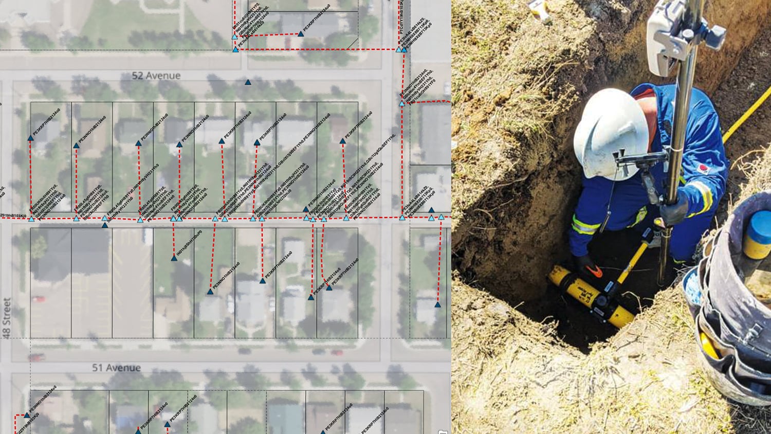 Apex Utilities technician meeting tracking and traceability requirements with Arrow Gold GNSS