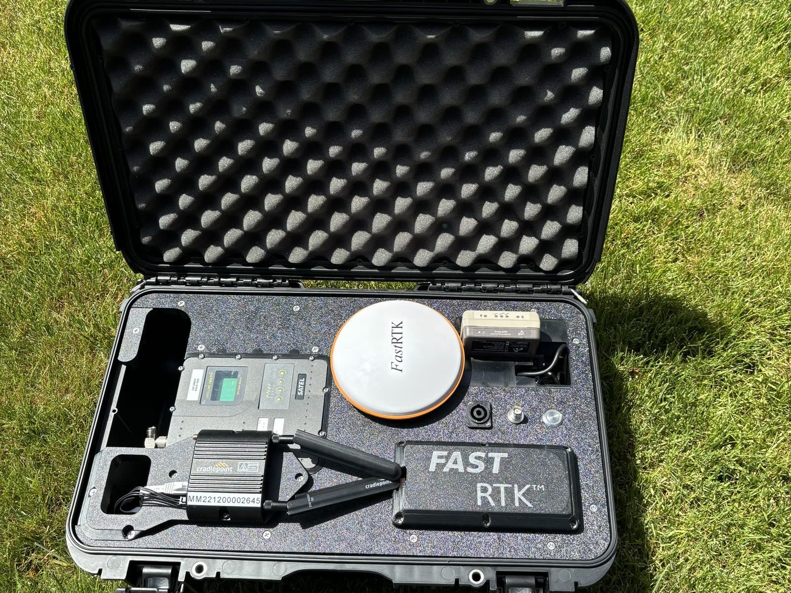 FastRTK mobile base station kit in its field case